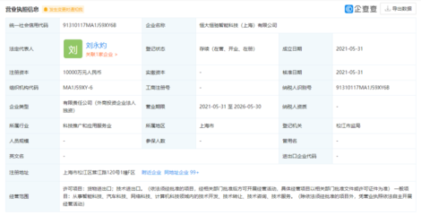 恒大新能源汽車(chē)版圖再擴(kuò)張 上海網(wǎng)絡(luò)技術(shù)轉(zhuǎn)讓與億元新公司成立